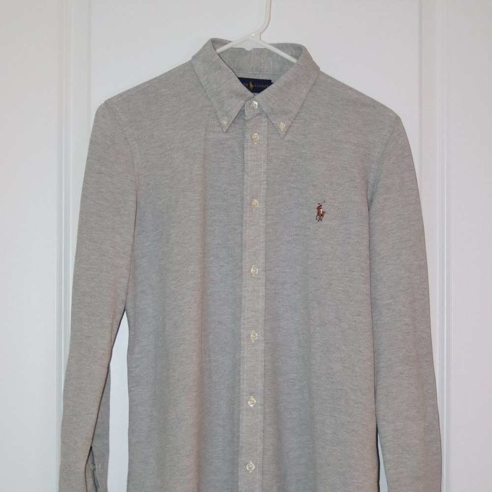 Ralph Lauren Gray Knit Oxford, Women's Large